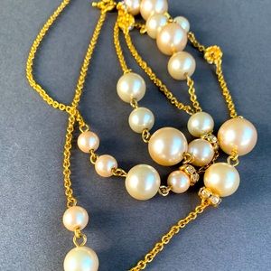 J Crew | Asymmetrical Pearl & Rhinestone Necklace